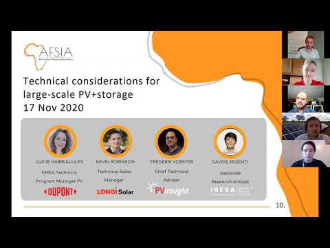 AFSIA webinar - Technical considerations for large-scale PV+storage - 2020 11 17