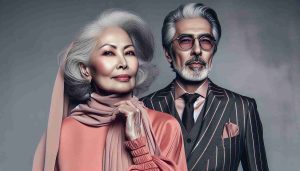 A high-definition photo that captures the trend of Embracing Age, showcasing the redefinition of fashion and identity. This scene features an older woman, of South Asian descent, clothed in a chic and modern outfit that contrasts with traditional expectations. She exudes confidence, her eyes gleaming with wisdom. Next to her, a Hispanic man in his late years is depicted in a stylish suit that defies the stereotype of age-related fashion. His persona radiates experience and sophistication. The concept of age being embraced, rather than hidden, through fashion choices is clearly illustrated.